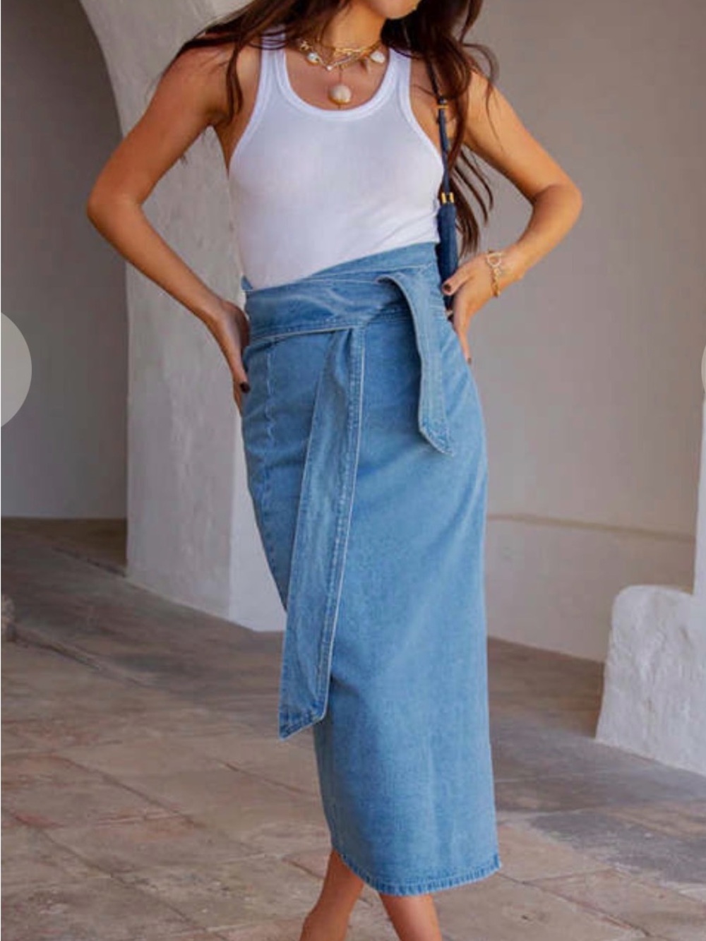 Never Fully Dressed Denim Jaspre Wrap Skirt